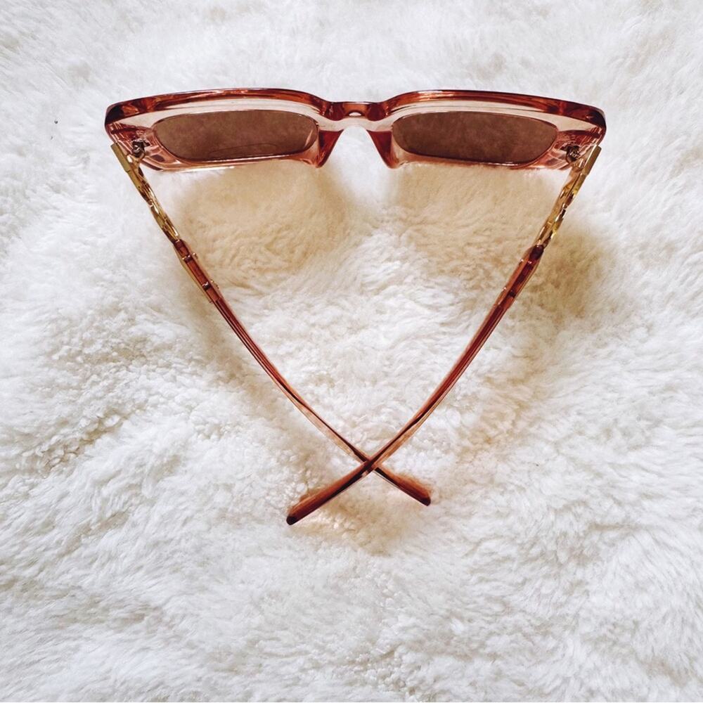 Camille Clear Coral Oversized Square Sunglasses - Picture 9 of 11